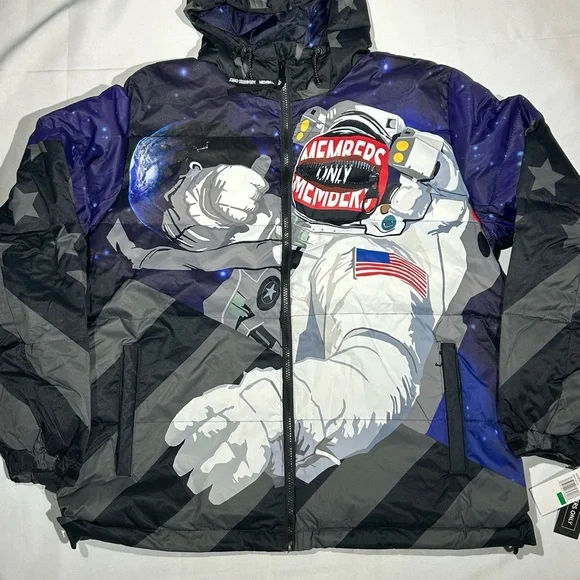 Members Only Astronaut Bomber Jacket Men’s Size L Will Fit XL - Picture 1 of 8